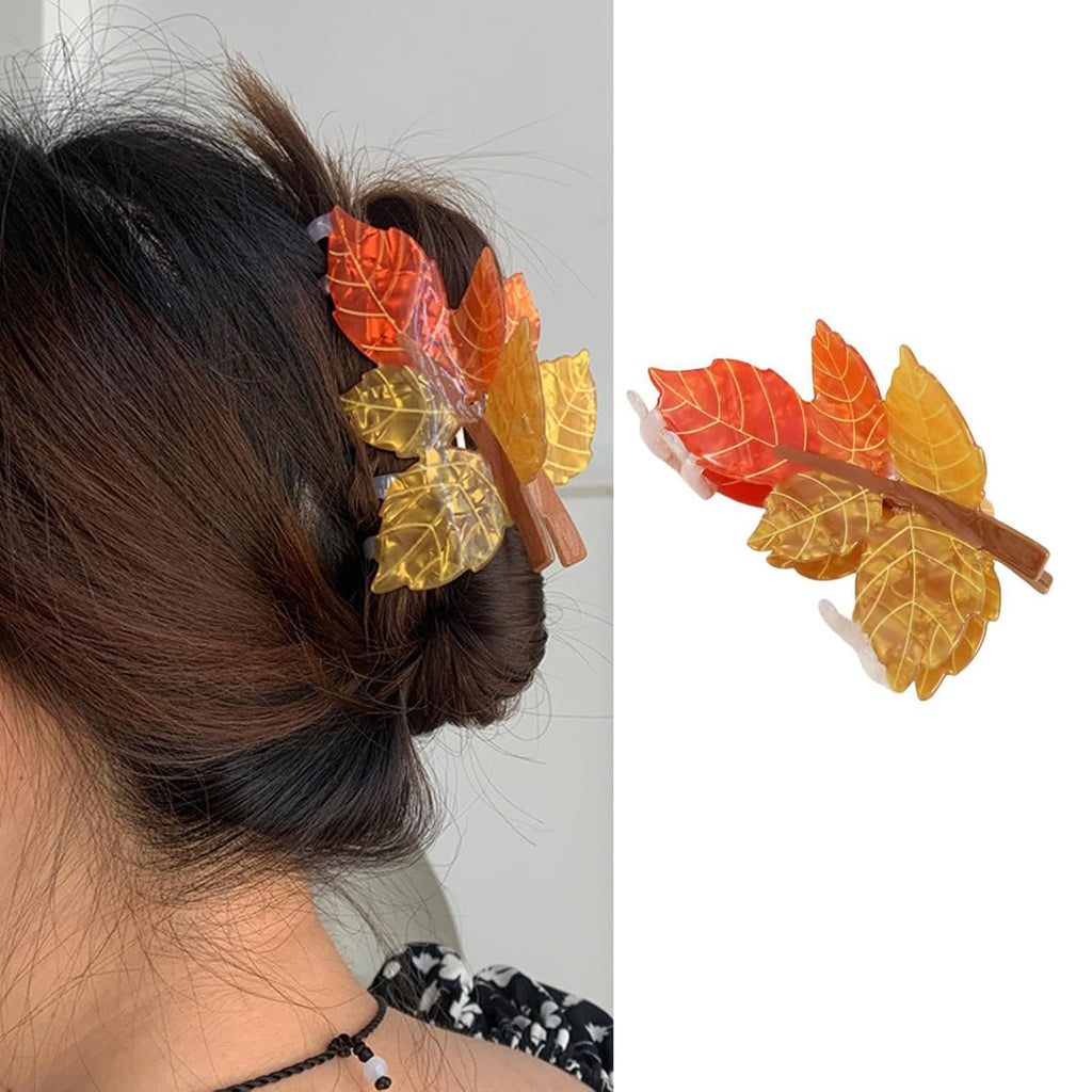 Autumn Fall Maple Leaf Hair Claw Clips 
