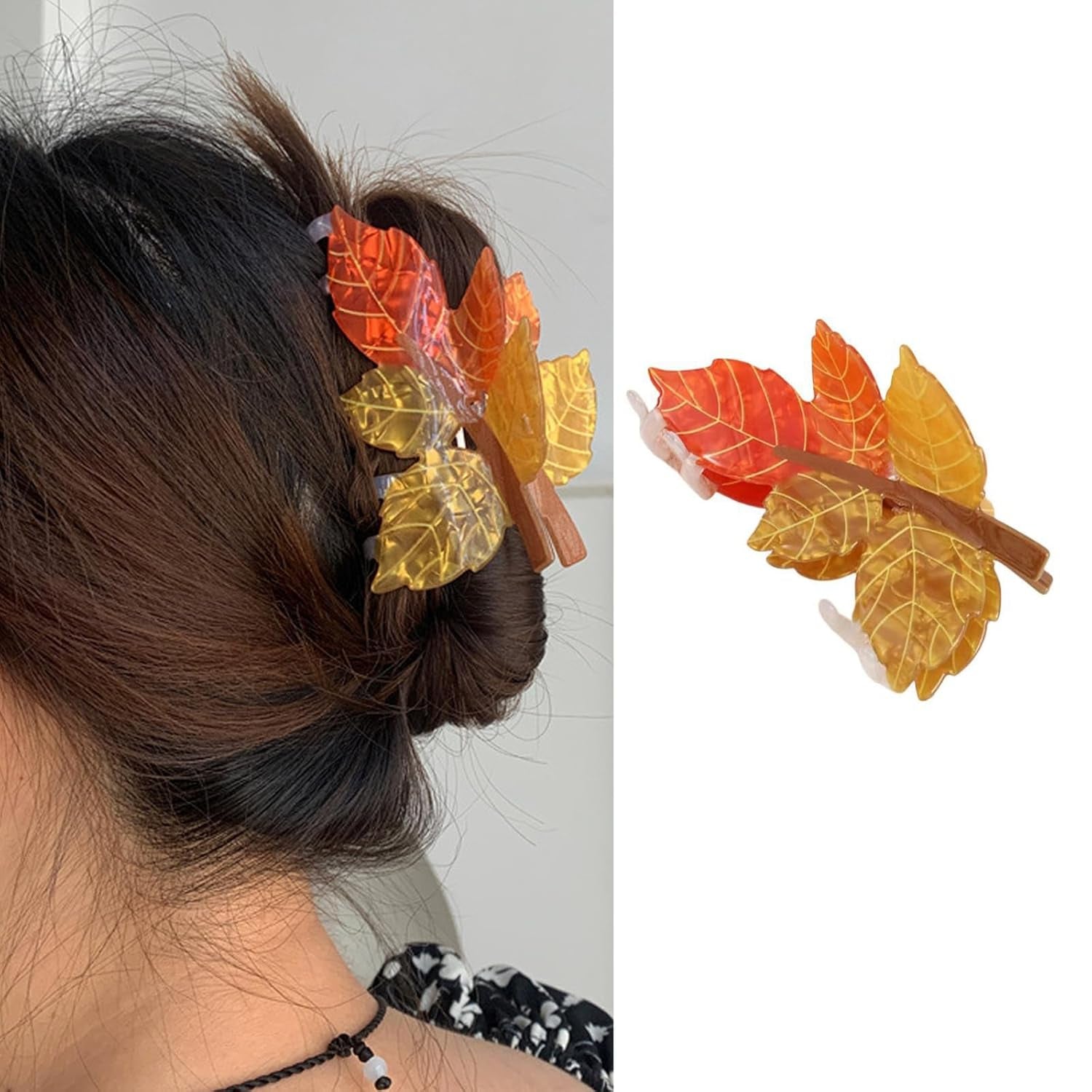 Autumn Fall Maple Leaf Hair Claw Clips 