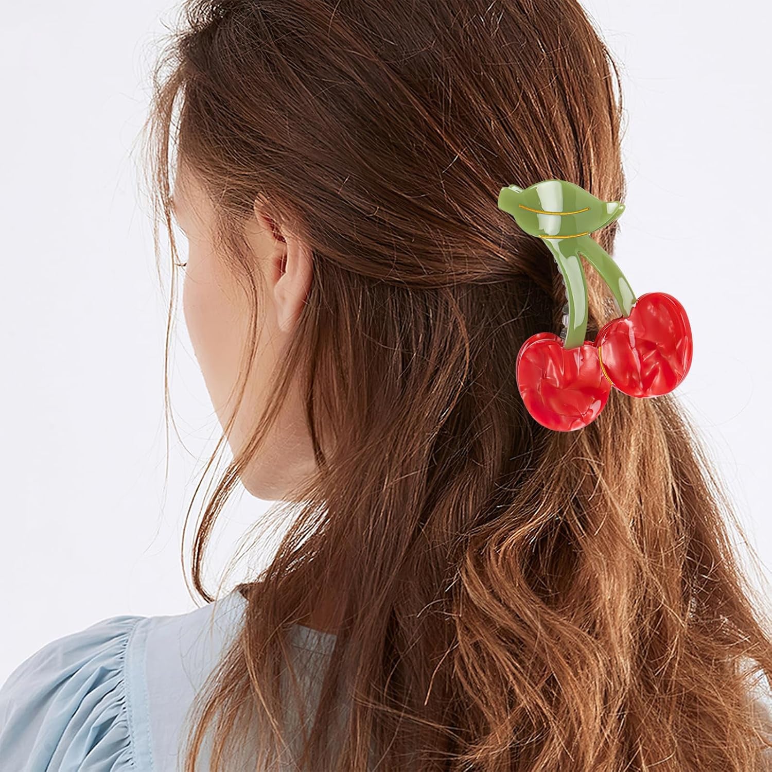 Cherry Hair Clip, Red Cute Cherry Claw Clip, Small Acetate Fruit Hair Claw Clips Accessories for Women and Girls