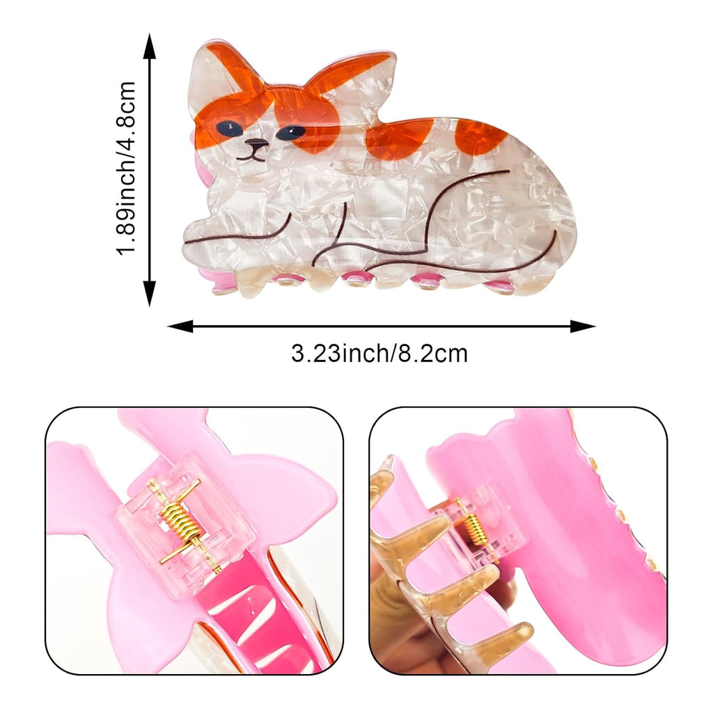 3PCS Cat Hair Claw Clips for Women Girls Animal Hair Barrettes Strong Hold Hairpin Cute Cat Hair Accessories for Thick Thin Hair