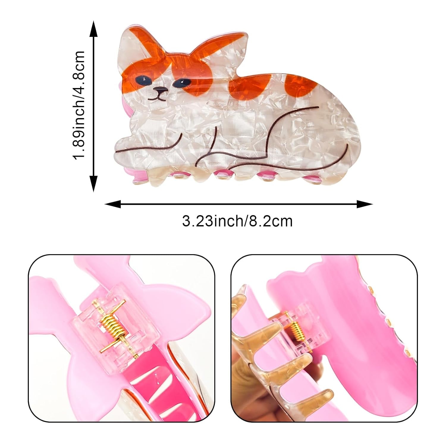 3PCS Cat Hair Claw Clips for Women Girls Animal Hair Barrettes Strong Hold Hairpin Cute Cat Hair Accessories for Thick Thin Hair