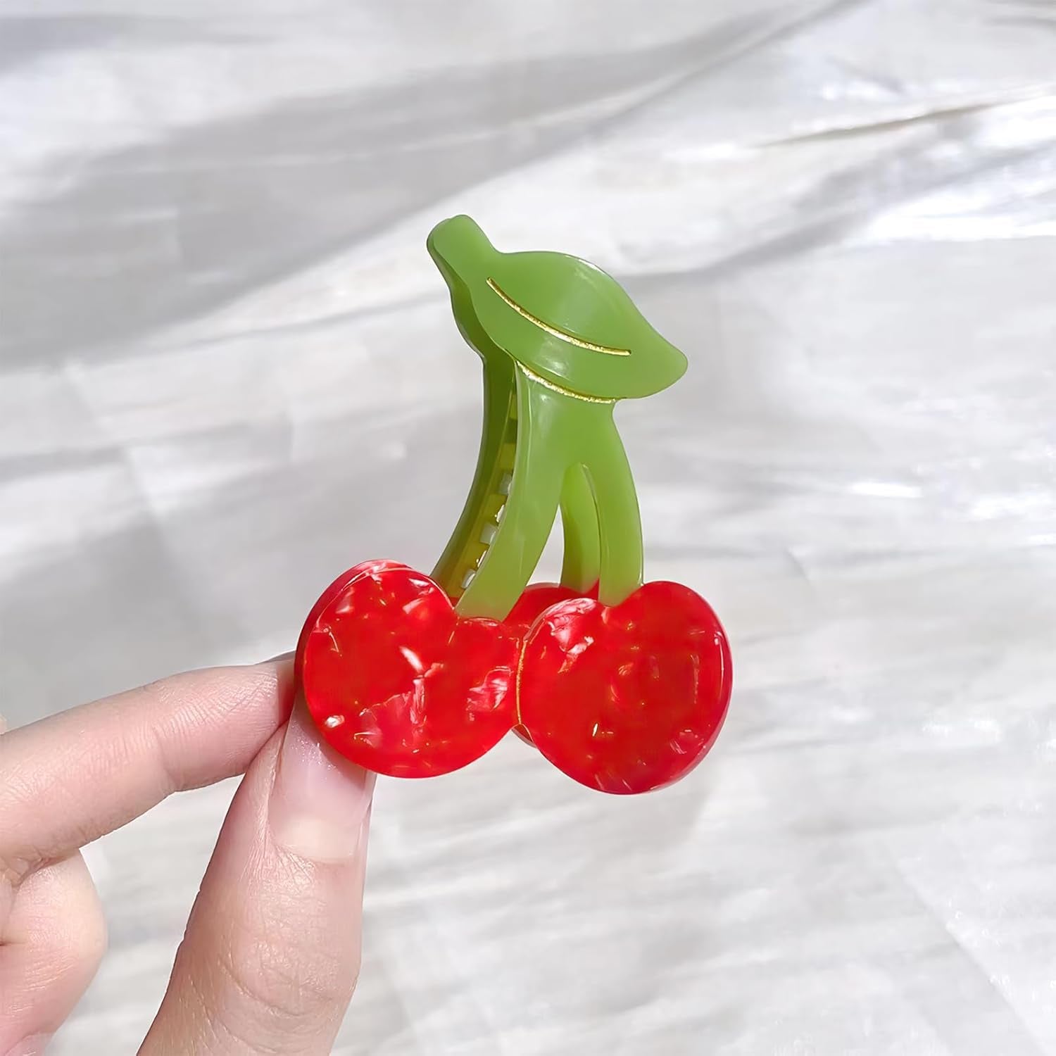 Cherry Hair Clip, Red Cute Cherry Claw Clip, Small Acetate Fruit Hair Claw Clips Accessories for Women and Girls
