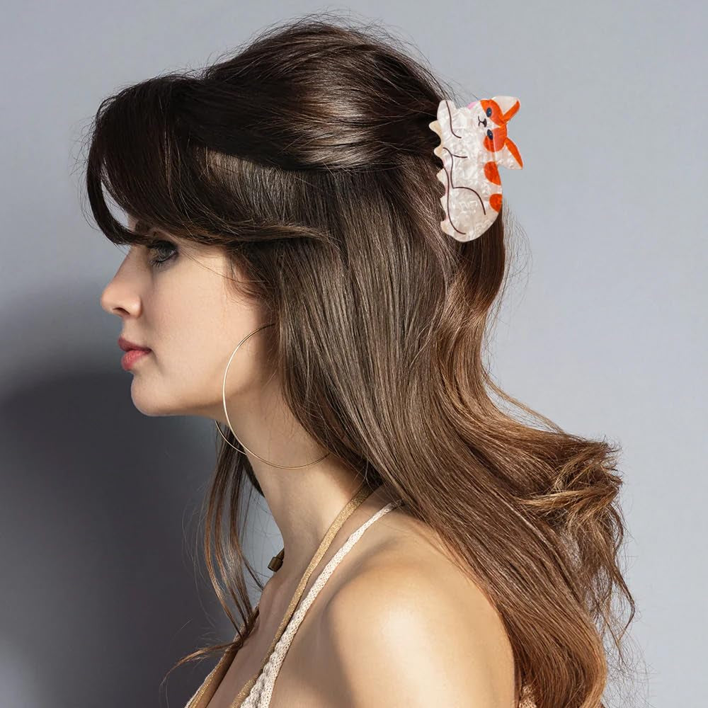 3PCS Cat Hair Claw Clips for Women Girls Animal Hair Barrettes Strong Hold Hairpin Cute Cat Hair Accessories for Thick Thin Hair