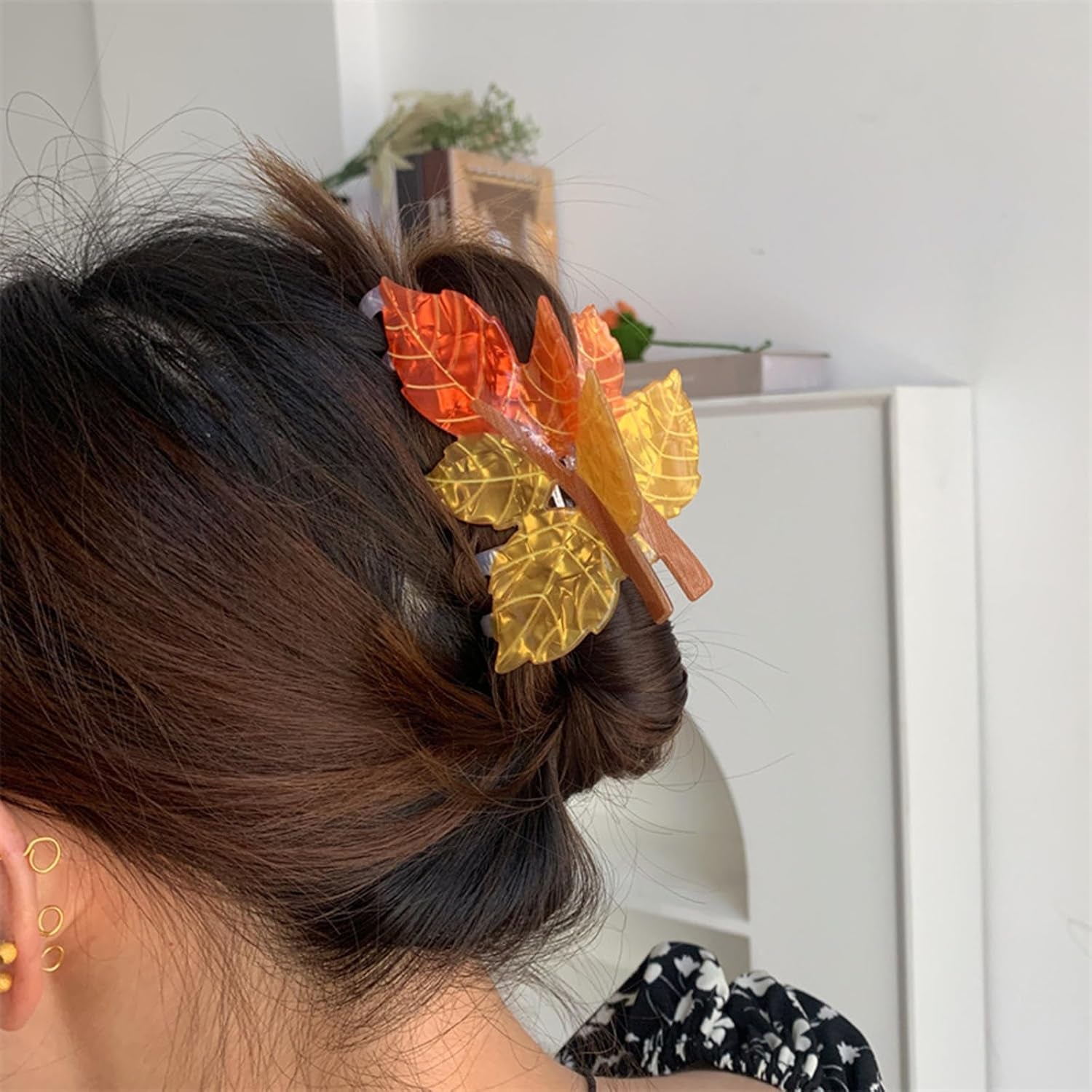 Autumn Fall Maple Leaf Hair Claw Clips 