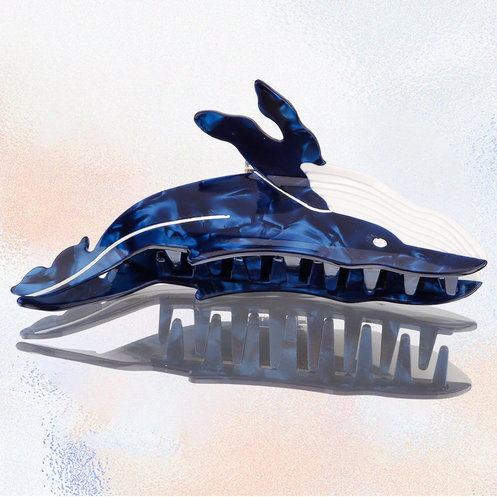 Whale Hair Clips, Cute Ocean Sea Animal Hair Claw Clip for Women Girls, Acetate Nautical Marine Hair Accessories Gift